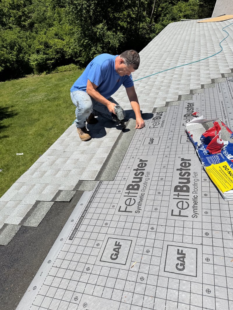 American Sons Professionals crew installing a new architectural shingle roof in North Jersey